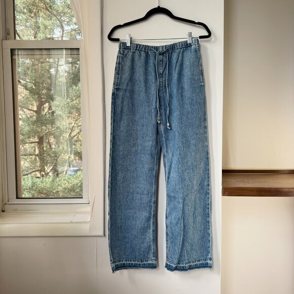 Rag & Bone Ultra Featherweight Logan Wide-Leg Beach Pants Denim Blue 25 - Picture 4 of 10